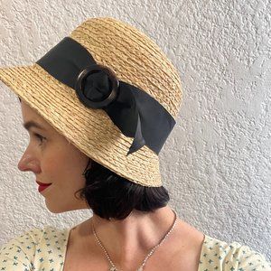 Goorin Bros Straw Cloche Hat - 1920s style